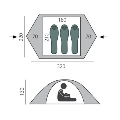 Палатка BTrace Point 3 зелёный/бежевый