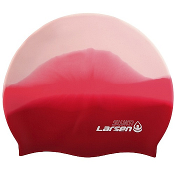 Шапочка плавательная Larsen MC33, силикон (Розово-белый)