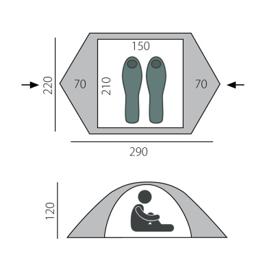 Палатка BTrace Point 2+ 						