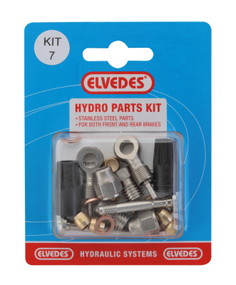 Набор Elvedes № 7 (M9X1,25 + Banjo) для гидролинии для переднего и заднего тормозов Набор Elvedes № 7 (M9X1,25 + Banjo) для гидролинии для переднего и заднего тормозов
