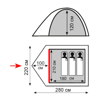 Палатка Totem Tepee 3 V2 зеленый