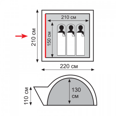 Палатка Tramp Lite Wonder 3 зеленый