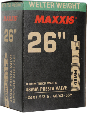 Камера Maxxis Welter Weight 26х1.5/2.50 LFVSEP вело ниппель 48  Камера Maxxis Welter Weight 26х1.5/2.50 LFVSEP вело ниппель 48