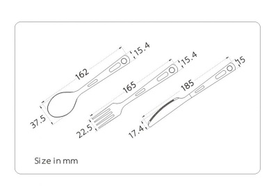 Набор столовых приборов Goraa 3-Piece Titanium Cutlery Set