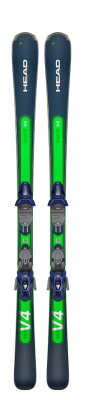 Комплект горных лыж Head 23-24 Shape V4 Sw Amt-Pr+Pr 11 Gw Br 85 [G] black-green