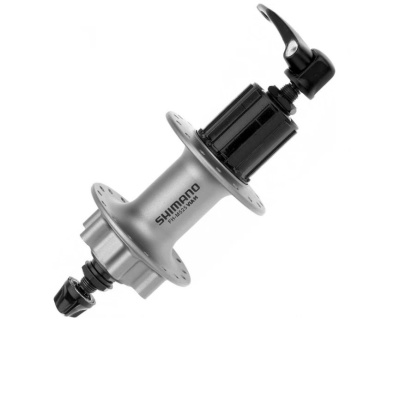 Втулка задняя Shimano Deore, M525A, 32 отв, 8/9ск, QR, 6-болт, серебро Втулка задняя Shimano Deore, M525A, 32 отв, 8/9ск, QR, 6-болт, серебро